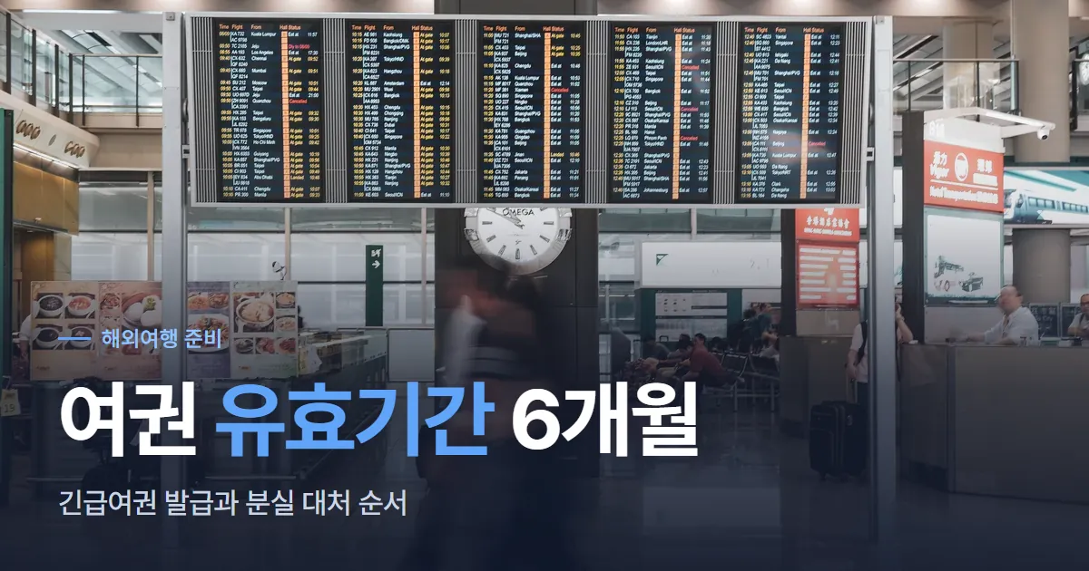 공항 출발층에 걸린 항공편 안내 전광판과 그 아래를 지나가는 여행객들